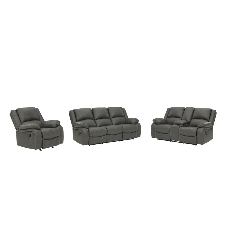Signature Design by Ashley Calderwell 3 Piece Faux Leather Reclining